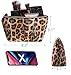 LAIXING Makeup Bag Travel Cosmetic Bag for Purse Small Bag Leopard Cute Pouch Gift for Women and Girls