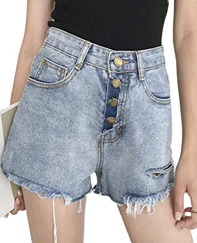 Bestmoodデニム短パン レディース ダメージ加工 全商品オープニング価格 ホットパンツ ショートパンツ 着痩せ 韓国ファッション ハイウエスト ゆったり
