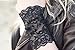 Lace Wrist Cuff Bracelet (Black) Stretch for Women
