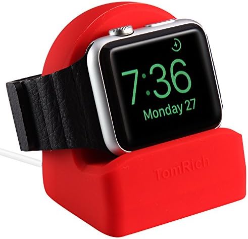 TomRich T50 Apple Watch Stand for Apple Watch Charger with Night Stand Mode for Apple Watch Series 3 / Series 2 / Series 1 / 42mm / 38mm - Hot Red