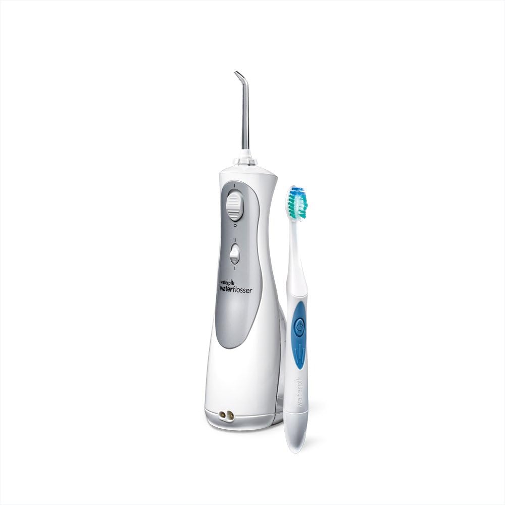 Waterpik Cordless Professional with Nano Sonic Toothbrush, White Satin Handle with Crystal Clear