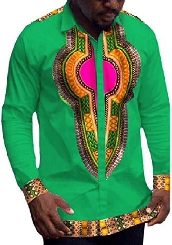 SportsX Men African Style Dashiki Batik Fine Cotton Oversized Shirts
