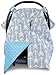 Kids N’ Such Peekaboo Baby Car Seat Cover Car Seat Canopy & Nursing Cover, Arrow/Blue Minky