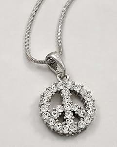 Peace sign necklace amazon Clearance