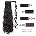 Stamped Glorious Clip in Ponytail Extension Synthetic Wrap Around Long Wavy Ponytail for Lady Women Girl Magic Paste Ponytail Hair Piece(24 Inch,4#)