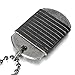 INBLUE Men's Alloy Genuine Leather Pendant Necklace Silver Tone Black Dog Tag 25 Inch Chain