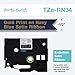 Brother P-touch Embellish Gold Print on Navy Satin Ribbon TZERN34 - ~½” Wide x 13.1’ Long for use with P-touch Embellish Ribbon & Tape Printer