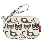 Bungalow 360 Clutch Mini Coin Purse Wallet w/ Strap - Cats Print