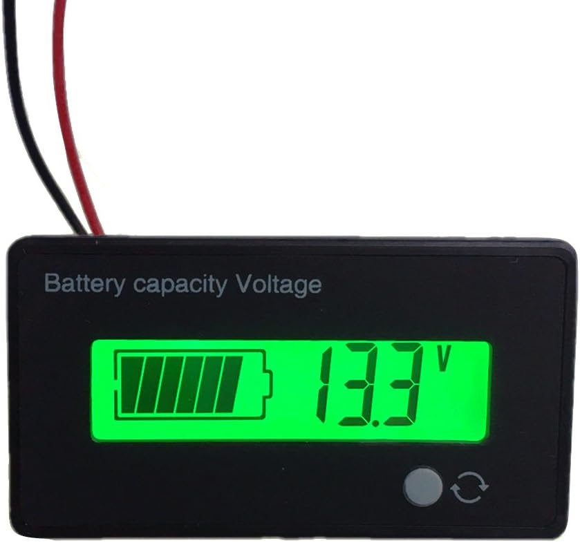 ABURA 12V Lead Acid Battery Fuel Gauge, 12V LCD Battery Indicator Meter for 12V SLA AGM Gel VRLA Lead Acid Battery