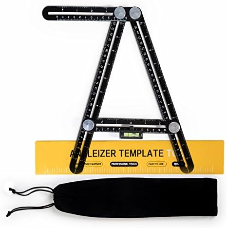 Lopunny Angle-izer Template Tool Alumium Alloy Multi Angle Measuring Ruler with Velvet Bag and Spirit Level