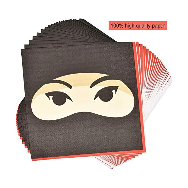 75 Piece Ninja Party Tableware Set, Including Plates,Cups,Napkins,and Paper straws,Ninja Disposable Cutlery Set,for…