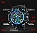 CIVO Mens Boys Analogue Digital 50M Waterproof Military Sport Watch Mens Big Face Dual Dial Business Casual Multifunction LCD Back Light Electronic Wrist Watches Shock Resistant Wristwatch (Blue)