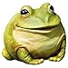 Evergreen Garden Cute Portly Frog Outdoor Statue and Secret Key Holder | Weatherproof and Outdoor Safe | Garden Sculpture | Porch Garage or Patio Home Decor | 6 Inches Tall