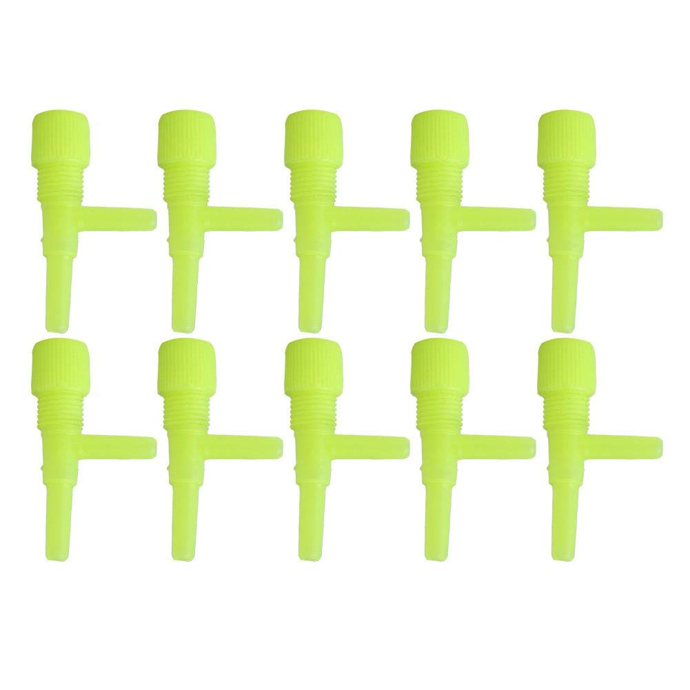 10 Pieces Plastic Aquarium Airflow Control Valves for Fish Tank - 3-Way Air Pump Regulator and Air Pump Control Valve Accessories in Yellow