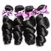 Perstar Hair 7A Grade Brazilian Loose Wave hair Virgin Remy Human Hair Weave 4 Bundles Uprocessed Virgin Hair Natural Color (22 24 26 28, Natural Color)