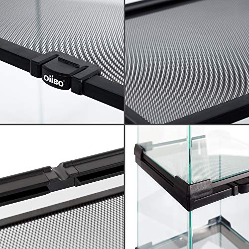 OIIBO 10 Gallon Reptile Glass Terrarium 20'' x 10'' x 12'' Naural