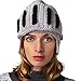 Benmashun Hat Unisex Knitted Cap Roman Knight Helmet Visor Beanie (Grey)