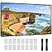 120 Inch Projector Screen - 16:9 HD Portable Outdoor Projector Screen Foldable Anti-Crease Outdoor Indoor Movie Screen Support Double Sided Projector Screen for Home