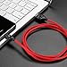 Aimus Phone Charger Cable, 3 Pack 4FT+4FT+6FT Cotton Braided Data Cable Line with LED Light USB Charger Cable Gaming Charging Cable Cord Compatible with iPhone X/8/7/7 Plus/6/6s/5/, iPad and iPod- Red