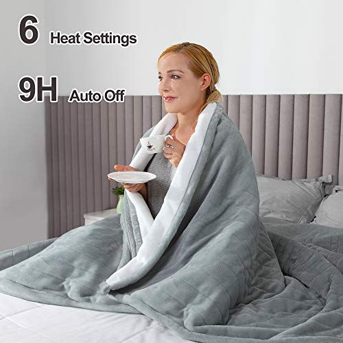 Vicsainteck Electric Throw Blanket for Home Office Bed Sofa, 62"x84