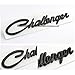 LZLRUN 2pcs Set Black Challenger Car Emblem Decal Sticker Truck for Dodge Chrysler Mopar