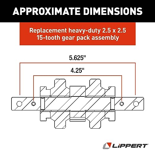 Lippert 123356 Heavy Duty RV SlideOut Gear Pack With Steel Rollers 2.5