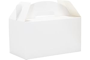 HUAPRINT White Treat Boxes Large Bulk,Gable Boxes 30 Pack 9.45x5x5Inches,Party Favor Boxes Goodie Boxes for Birthday Party Baby Shower Wedding Christmas