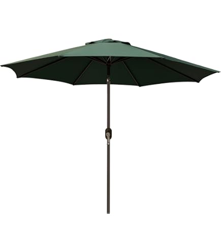 Sunnyglade 9' Patio Umbrella Outdoor Table Umbrella with 8 Ribs Dark Green