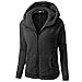 Tsmile Women Coat Clearance Fashion Women Winter Warm Wool Soft Zipper Hooded Sweater Outwear (Large, Black)