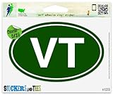 Vermont VT State Green Oval Vinyl Car Bumper Window Sticker 5