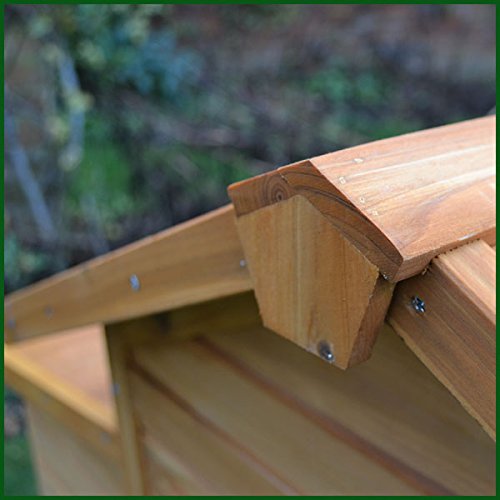 FeelGoodUK Hühnerstall mit Dach zum vollständigen Ãffnen und Reinigungseinsatz, innovativer SchlieÃmechanismus (NCH10 L naturfarbe, 175 x 95 x 120 cm) – Bild 6