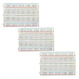 Aketek 3x Solderless BreadBoard, 400 tie-points, 4 power rails, 3.3 x 2.1 x 0.3in (84 x 54 x 9mm)