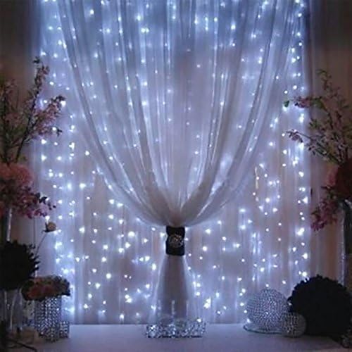 New 300led Window Curtain Icicle Lights String Fairy Light Wedding Party Home Garden Decorations 3m*3m (White) by gaoguangshang
