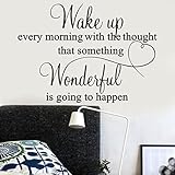 Vacally Wall Decor Stickers Letter Wake up Every Morning Removable Art Vinyl Mural Home Room Decor Wall Stickers