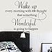 Vacally Wall Decor Stickers Letter Wake up Every Morning Removable Art Vinyl Mural Home Room Decor Wall Stickers