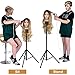 Reinforced Hair Extension Wig Stand Tripod Mannequin Head Stand, Adjustable Wig Head Stand Holder for Cosmetology Hairdressing Training with T-with Wig Caps, T-Pins, Comb, Hair Clip, Carrying Bagthumb 1