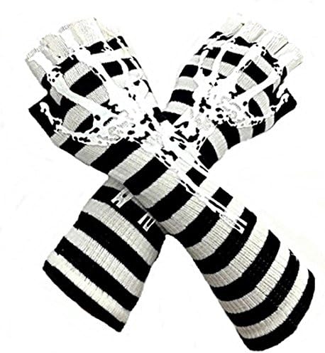 Skeleton Skull Bone Arm Warmer Halloween Print Fashion Cotton Long Trim Gloves