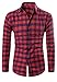 MIEDEON Men's 100% Cotton Long Sleeve Plaid Button Down Dress Shirt