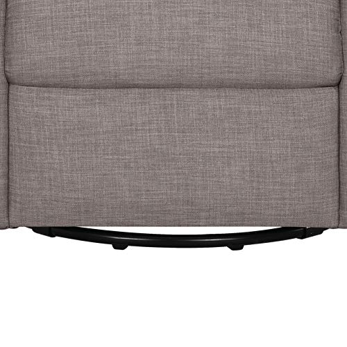 Babyletto Toco Upholstered Swivel Glider and Stationary Ottoman in Grey
