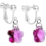 Body Candy Handcrafted Flower Clip Earrings Created with Swarovski Crystals