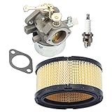 Buckbock Carburetor with Air Filter Spark Plug for Tecumseh HM80 HM90 HM100 LH318XA LH358EA 640152A 640023 640140 640051 640152 640260 Carb Lawnmower Snow Blower Oregon 50-655 Rotary 13154