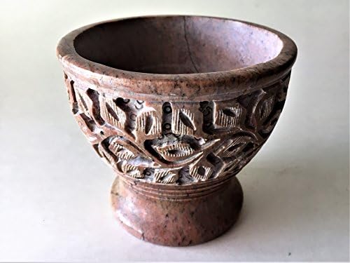 Soapstone Incense Burner Bowl/Smudge Pot/Wicca Ritual Offering Bowl 4"W x 3.5" H SBR536