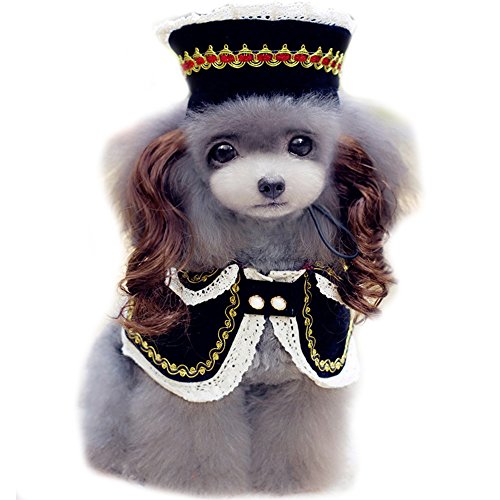 Cute Dog Wig Cap Hat Cape Halloween Dog Cat Pet Costume Outfits Funny Dog Puppy Party Princess Dresses Jacket clothes