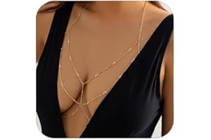 MODRSA Gold Body Chain Jewelry for Women Sexy Body Jewelry for Women Rhinestone Waist Chain Silver Bra Lingerie Bikini Top Li