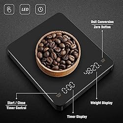 cjc Coffee Scale with Timer, Rechargeable Digital