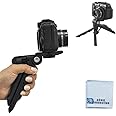 6.5" inch Adjustable Tabletop Steady-Shot/Hand Grip Tripod for DSLR Cameras & Camcorders + eCostConnection Microfiber Cloth