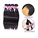 Perstar 8A Grade Brazilian Virgin Hair Straight Remy Hair 4 Bundles Remy Human Hair Weaves Natural Black (18 20 22 24, Natural Color)