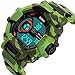 Boys Camouflage Digital Sports Watch, LED Screen Military Wrist Watch with Waterproof Casual Luminous Stopwatch Alarm Simple Army Watches-Green