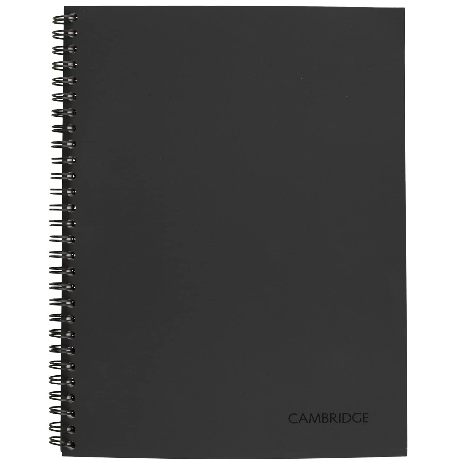 Cambridge Notebook, Business Notebook, 6-5/8" x 9-1/2”, 80 Sheets, Ruled, Meeting Notes, Flexible Cover, Wirebound, Gray (06982)