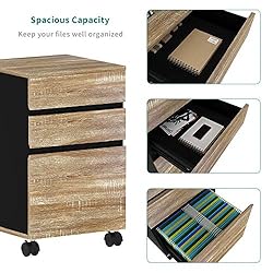 YITAHOME 3 Drawer Mobile File Cabinet, Rolling